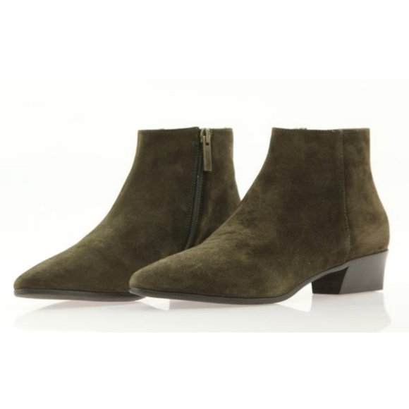 Aquatalia Fire Suede Booties Olive Green - Picture 12 of 12